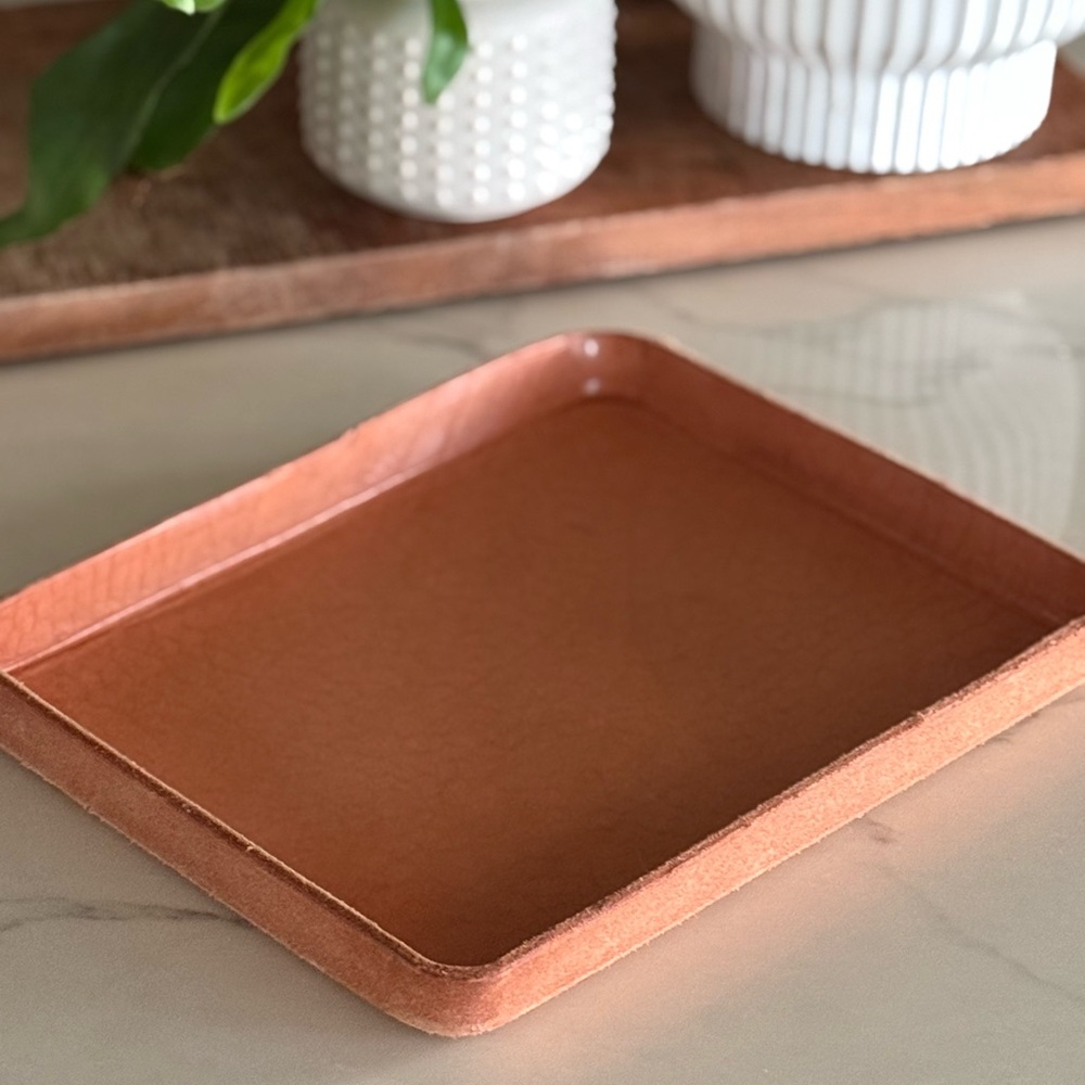 Jenni Kayne natural leather catch-all tray.
